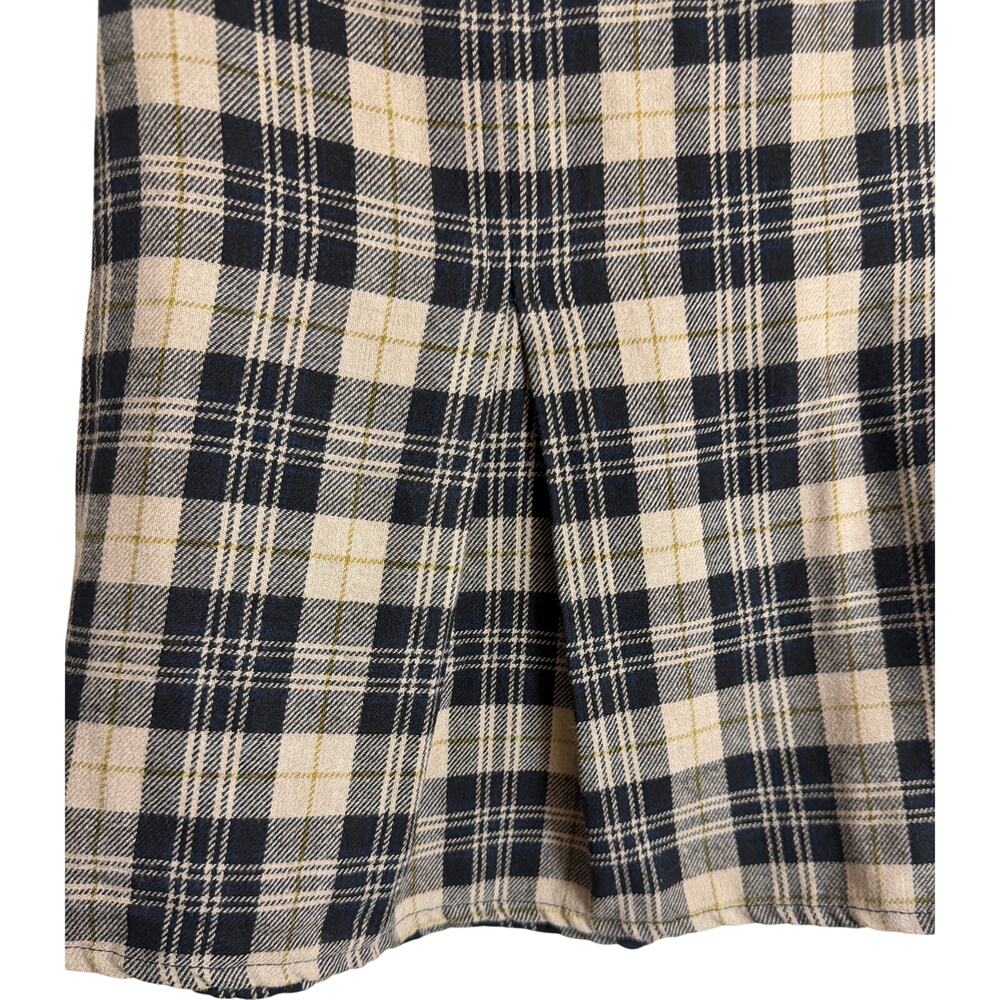 Brandy Melville One Size Mini Pleat Plaid Skirt One Size Made in Italy Brown EUC - Picture 2 of 7
